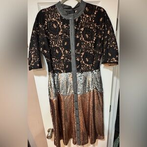 Black and Silver Sequin Dress